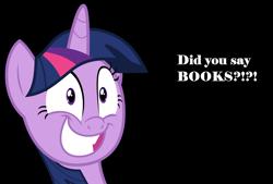 Size: 7072x4776 | Tagged: safe, artist:keronianniroro, artist:twilyisbestpone, derpibooru exclusive, edit, imported from derpibooru, vector edit, twilight sparkle, alicorn, pony, absurd resolution, black background, book, bookhorse, female, mare, simple background, smiling, solo, that pony sure does love books, twilight sparkle (alicorn), twilight sparkle is best facemaker, vector