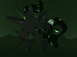 Size: 2048x1536 | Tagged: artist needed, safe, oc, oc only, original species, plane pony, pony, f-117a nighthawk, flying, looking at you, night, plane, solo, stars