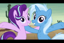 Size: 720x480 | Tagged: source needed, safe, artist:flory, imported from derpibooru, starlight glimmer, trixie, pony, unicorn, road to friendship, cute, error message, green screen, meme, surprise motherfucker, vulgar