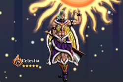 Size: 1280x854 | Tagged: safe, artist:korencz11, imported from derpibooru, princess celestia, human, abs, bare midriff, boots, breasts, cape, chains, cleaver, clothes, genshin impact, humanized, jojo, jojo reference, jojo's bizarre adventure, lipstick, magic, muscles, shackles, shoes, solo, sun, vision