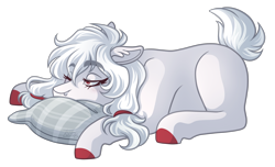 Size: 3300x2000 | Tagged: safe, artist:kikirdcz, imported from derpibooru, oc, oc only, oc:tundra, earth pony, pony, female, high res, lying down, mare, pillow, prone, simple background, solo, transparent background