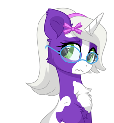 Size: 2759x2980 | Tagged: safe, artist:lazuli0209, artist:mint-light, artist:rioshi, artist:starshade, imported from derpibooru, oc, oc only, oc:indigo, pony, unicorn, base used, commission, female, glasses, high res, mare, simple background, solo, solo female, white background