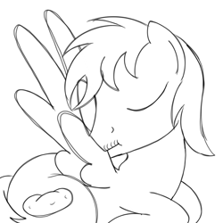 Size: 1000x1000 | Tagged: safe, artist:toyminator900, imported from derpibooru, oc, oc only, oc:chip, pegasus, pony, facial hair, grooming, male, preening, simple background, sketch, solo, stallion, white background