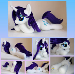 Size: 4096x4096 | Tagged: safe, artist:calusariac, imported from derpibooru, rarity, pony, absurd resolution, irl, lying down, photo, plushie, prone, solo