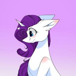 Size: 1080x1080 | Tagged: safe, artist:tessa_key_, imported from derpibooru, rarity, pony, unicorn, blushing, eyelashes, female, gradient background, horn, mare, smiling, solo