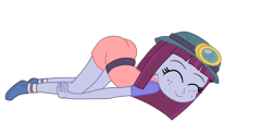 Size: 2484x1112 | Tagged: safe, alternate version, artist:gmaplay, imported from derpibooru, kimberlite, equestria girls, alternate character, ass, ass up, butt, face down ass up, mimir, simple background, sleeping, solo, transparent background