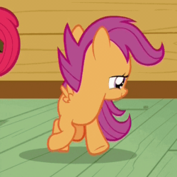Size: 460x460 | Tagged: safe, edit, imported from ponybooru, screencap, scootaloo, pegasus, pony, on your marks, animated, behaving like a dog, chasing own tail, cute, cutealoo, female, filly, missing cutie mark, perfect loop, silly, silly pony, solo focus, spinning
