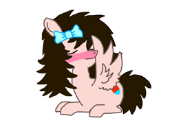 Size: 4128x3096 | Tagged: safe, artist:kokopingas98, imported from derpibooru, oc, oc only, oc:anthon, pegasus, pony, blushing, bow, cute, digital art, eyes closed, femboy, girly, grooming, hair, hair bow, hair over one eye, hairpin, long hair, lying, lying down, male, newbie artist training grounds, pegasus oc, ponysona, preenhub, preening, simple background, solo, teenager, transparent background, wings