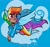 Size: 2048x1917 | Tagged: safe, artist:carconutty, imported from derpibooru, rainbow dash, human, dark skin, female, flying, humanized, moderate dark skin, ponied up, solo, winged humanization, wings