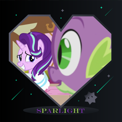 Size: 1077x1080 | Tagged: safe, imported from derpibooru, imported from ponybooru, screencap, spike, starlight glimmer, dragon, pony, unicorn, triple threat, deviantart, female, heart, male, mare, meme, shipping, sparlight, straight