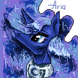 Size: 1024x1024 | Tagged: safe, artist:ariamidnighters, artist:midnighters_forever, imported from derpibooru, princess luna, alicorn, pony, bust, pixel art, solo