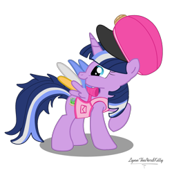 Size: 1607x1615 | Tagged: safe, artist:lynnthenerdkitty, imported from derpibooru, oc, oc only, oc:paddy sparkle, alicorn, pony, alicorn oc, grooming, horn, preening, simple background, solo, transparent background, wings