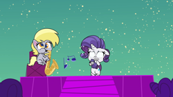 Size: 1920x1080 | Tagged: safe, imported from derpibooru, screencap, derpy hooves, rarity, pegasus, pony, unicorn, my little pony: pony life, spoiler:pony life s02e03, female, g4.5, mare, pony life, the comet section
