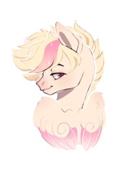 Size: 732x1000 | Tagged: safe, artist:drdepper, imported from derpibooru, oc, oc only, pegasus, pony, lidded eyes, looking at you, looking back, smiling, solo, sparkles