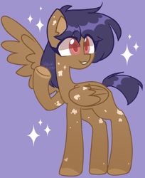 Size: 1362x1671 | Tagged: safe, artist:inkp0ne, artist:softpound, imported from derpibooru, oc, oc only, pegasus, pony, smiling, sparkles, spread wings, waving, wings