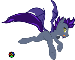 Size: 3642x2922 | Tagged: safe, artist:kyoshyu, imported from derpibooru, oc, oc only, oc:budworm instar, bat pony, pony, butt, high res, male, plot, simple background, solo, stallion, tongue out, transparent background