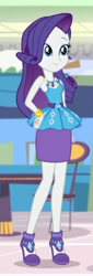 Size: 377x1114 | Tagged: safe, imported from derpibooru, screencap, rarity, equestria girls, equestria girls series, holidays unwrapped, spoiler:eqg series (season 2), armpits, cropped, dashing through the mall, hand on hip, rarity peplum dress, solo