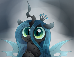 Size: 1293x1010 | Tagged: safe, artist:namaenonaipony, imported from derpibooru, queen chrysalis, changeling, changeling queen, crown, cute, cutealis, female, jewelry, looking at you, regalia, solo