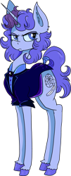 Size: 2298x5695 | Tagged: safe, artist:paskanaakka, derpibooru exclusive, imported from derpibooru, oc, oc only, oc:midnight dew, pony, unicorn, alternate timeline, clothes, colored hooves, female, mare, nightmare takeover timeline, simple background, solo, transparent background, uniform, unshorn fetlocks