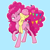 Size: 2048x2048 | Tagged: safe, artist:pfeffaroo, imported from derpibooru, li'l cheese, pinkie pie, earth pony, pony, the last problem, candy in hair, carrying, duo, female, high res, male, mother and child, mother and son, offspring, parent:cheese sandwich, parent:pinkie pie, parents:cheesepie, smiling, solo