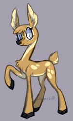 Size: 526x870 | Tagged: safe, artist:wicpers, imported from derpibooru, imported from ponybooru, oc, oc only, deer, raised hoof, raised leg, solo