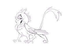 Size: 2224x1668 | Tagged: safe, artist:frozenspots, imported from derpibooru, oc, oc only, griffon, open mouth, sketch, solo