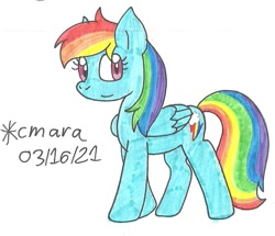 Size: 987x850 | Tagged: safe, artist:cmara, imported from derpibooru, rainbow dash, pegasus, pony, female, mare, simple background, solo, traditional art, white background