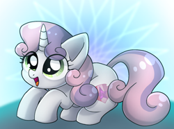 Size: 1356x1010 | Tagged: safe, artist:namaenonaipony, imported from derpibooru, sweetie belle, pony, unicorn, cute, cutie mark, diasweetes, female, filly, open mouth, the cmc's cutie marks