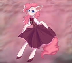 Size: 1203x1049 | Tagged: safe, artist:yukiyume_b, imported from derpibooru, pinkie pie, semi-anthro, bipedal, clothes, cute, female, solo