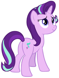 Size: 6250x8211 | Tagged: safe, artist:andoanimalia, imported from derpibooru, starlight glimmer, to change a changeling, butt, cute, glimmer glutes, glimmerbetes, looking up, plot, simple background, smiling, solo, transparent background, vector