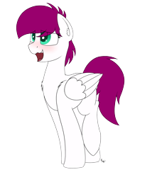 Size: 1800x2100 | Tagged: safe, artist:ponynamedmixtape, imported from derpibooru, oc, oc only, oc:zelif, pegasus, pony, blushing, female, shy, simple background, solo, transparent background