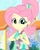 Size: 850x1050 | Tagged: safe, artist:rjp.rammy, artist:sapphiregamgee, imported from derpibooru, fluttershy, equestria girls, alternate hairstyle, bag, belt, clothes, cute, dress, ear piercing, earring, eyeshadow, female, jewelry, looking at you, makeup, piercing, ponytail, shyabetes, solo, watch, wristwatch