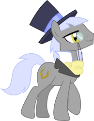 Size: 3000x3868 | Tagged: safe, artist:cloudy glow, artist:cloudyglow, imported from derpibooru, imported from ponybooru, caesar, count caesar, earth pony, pony, the best night ever, .ai available, cutie mark, hat, high res, male, monocle, simple background, smiling, solo, stallion, top hat, transparent background, vector
