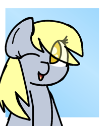 Size: 600x700 | Tagged: safe, artist:two2sleepy, imported from derpibooru, derpy hooves, pony, one eye closed, smiling, solo, wink