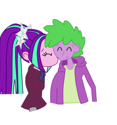 Size: 1577x1693 | Tagged: safe, imported from derpibooru, aria blaze, spike, equestria girls, ariaspike, cheek kiss, clothes, crystal prep academy uniform, kiss on the cheek, kissing, school uniform, simple background, smiling, spike gets all the crystal prep, spike gets all the equestria girls, transparent background