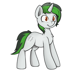 Size: 2400x2400 | Tagged: safe, artist:darkdoomer, imported from ponybooru, oc, oc only, oc:czarie, unicorn, community related, green mane, ponybooru collab 2021, simple background, solo, transparent background, white coat