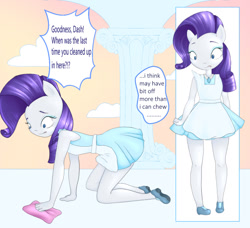 Size: 658x600 | Tagged: safe, artist:shookwook, imported from derpibooru, imported from ponybooru, rarity, anthro, human, ambiguous facial structure, clothes, humanized, maid, solo