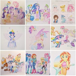 Size: 891x891 | Tagged: safe, artist:mmy_little_drawings, imported from derpibooru, applejack, cozy glow, flash magnus, fluttershy, meadowbrook, mistmane, pinkie pie, princess ember, princess skystar, queen novo, rainbow dash, rarity, rockhoof, sci-twi, somnambula, spike, star swirl the bearded, sunset shimmer, twilight sparkle, alicorn, big cat, deer, dragon, earth pony, elephant, human, lion, pegasus, pony, reindeer, seapony (g4), unicorn, six fanarts, equestria girls, equestria girls series, holidays unwrapped, my little pony: the movie, rainbow rocks, the last problem, spoiler:eqg series (season 2), :d, antlers, beanie, big hero 6, boots, bracelet, clothes, cltohes, colored pencil drawing, colored wings, coronation dress, crossed arms, crossover, crown, cub, cure happy, dragoness, dress, dumbo, duo, earmuffs, eyelashes, female, filly, flying, freckles, gigachad spike, glasses, glitter force, glitter lucky, grin, guitar, hat, helmet, hiro hamada, hoof hold, hoof shoes, horn, humane five, humane seven, humane six, jewelry, kneeling, looking at each other, male, mane seven, mane six, mare, mask, medal, multicolored wings, musical instrument, necklace, obtrusive watermark, older, older applejack, older fluttershy, older mane seven, older mane six, older pinkie pie, older rainbow dash, older rarity, older spike, older twilight, one eye closed, open mouth, peytral, piggyback ride, pillars of equestria, princess twilight 2.0, rainbow power, rainbow power-ified, rainbow wings, raised hoof, regalia, second coronation dress, shoes, simba, simple background, skirt, sleeveless, smile precure, smiling, spread wings, stallion, the lion king, tiara, traditional art, twilight sparkle (alicorn), two toned wings, underhoof, unshorn fetlocks, watermark, white background, winged spike, wings, wink, winter outfit