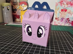 Size: 2080x1560 | Tagged: safe, artist:partylikeanartist, imported from derpibooru, derpy hooves, twilight sparkle, pony, unicorn, craft, happy meal, irl, mcdonald's, papercraft, photo, solo