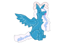 Size: 1095x639 | Tagged: safe, artist:l0v3blitzz, imported from derpibooru, oc, oc:fleurbelle, alicorn, alicorn oc, blushing, bow, eyes closed, female, hair bow, horn, mare, simple background, tongue out, transparent background, wings