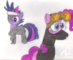 Size: 670x546 | Tagged: safe, artist:cdot284, imported from derpibooru, pinkie pie, twilight sparkle, duo, future twilight, spy