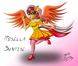 Size: 4000x3352 | Tagged: safe, artist:revazul, imported from derpibooru, oc, oc only, oc:rosella sunrise, anthro, pegasus, clothes, female, socks, solo