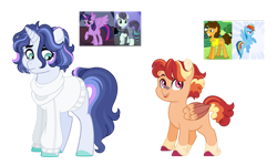 Size: 1280x761 | Tagged: safe, artist:roses-are-gold, imported from derpibooru, cheese sandwich, coloratura, rainbow dash, twilight sparkle, oc, pegasus, pony, unicorn, colt, female, magical lesbian spawn, male, mare, offspring, parent:cheese sandwich, parent:coloratura, parent:rainbow dash, parent:twilight sparkle, parents:cheesedash, parents:raralight, rara, simple background, transparent background