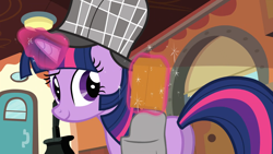 Size: 1920x1080 | Tagged: safe, imported from derpibooru, screencap, twilight sparkle, pony, unicorn, mmmystery on the friendship express, bag, butt, deerstalker, detective, female, hat, magic, mare, plot, saddle bag, sherlock holmes, sherlock sparkle, solo, telekinesis, twibutt, unicorn twilight