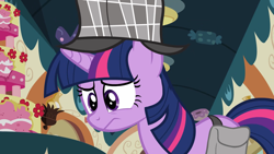 Size: 1920x1080 | Tagged: safe, imported from derpibooru, screencap, twilight sparkle, pony, unicorn, mmmystery on the friendship express, season 2, bag, deerstalker, detective, female, hat, mare, saddle bag, sherlock holmes, sherlock sparkle, solo, unicorn twilight