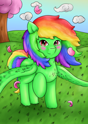 Size: 2480x3508 | Tagged: safe, artist:avacz, artist:creeperzone, imported from derpibooru, oc, oc only, oc:ceezie, pegasus, pony, blushing, female, high res, mare, smiling, solo