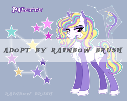 Size: 2000x1600 | Tagged: safe, artist:rain6ow6rush, imported from derpibooru, oc, pony, unicorn, adoptable