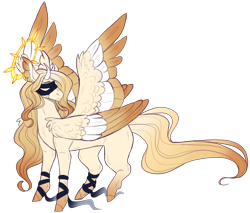 Size: 2683x2283 | Tagged: safe, artist:sleepy-nova, imported from derpibooru, oc, oc only, oc:herena, pony, seraph, colored wings, female, halo, high res, multicolored wings, multiple wings, simple background, solo, transparent background, wings