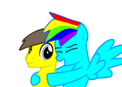 Size: 2048x1463 | Tagged: safe, imported from derpibooru, buddy, oc, oc only, oc:johnny "the human stallion", anthro, earth pony, pegasus, pony, anthro oc, base used, eyes closed, grin, male, not porn, not rainbow dash, rating, simple background, smiling, spread wings, stallion, stallion buddy, transparent background, wings