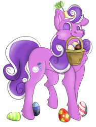 Size: 1029x1358 | Tagged: safe, artist:euspuche, imported from derpibooru, screwball, easter, easter egg, easter egg hunt, female, holiday, looking at you, simple background, smiling, transparent background